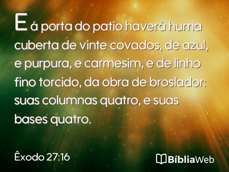 Êxodo 27:16 em imagem para compartilhar