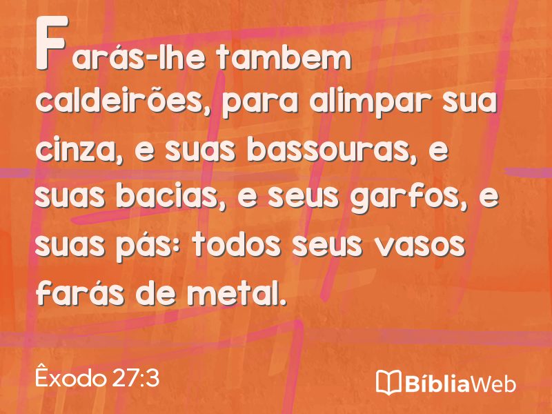 Êxodo 27:3 em imagem para compartilhar