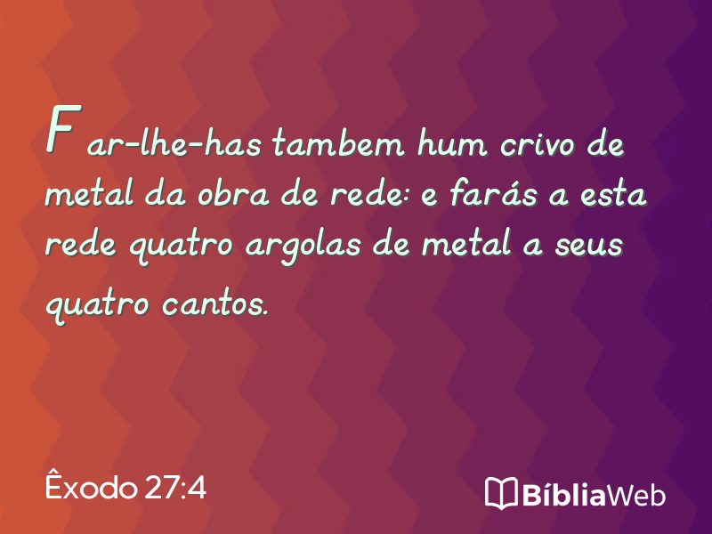 Êxodo 27:4 em imagem para compartilhar