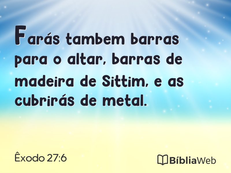 Êxodo 27:6 em imagem para compartilhar