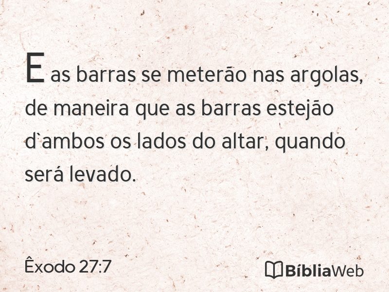 Êxodo 27:7 em imagem para compartilhar