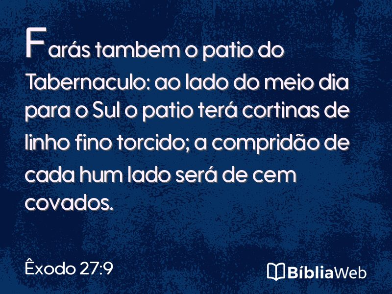 Êxodo 27:9 em imagem para compartilhar