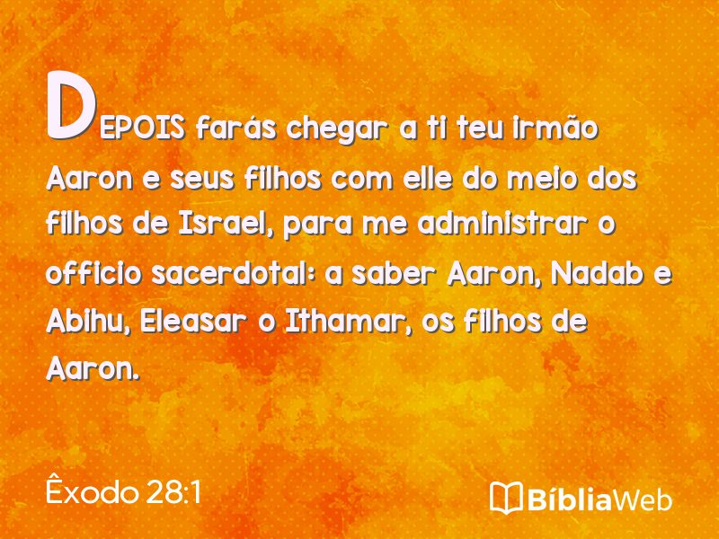 Êxodo 28:1 em imagem para compartilhar