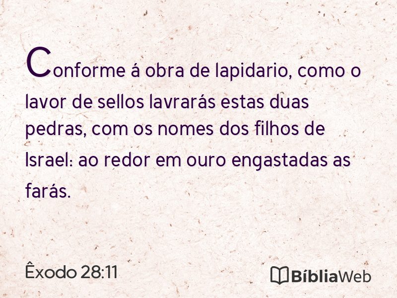 Êxodo 28:11 em imagem para compartilhar