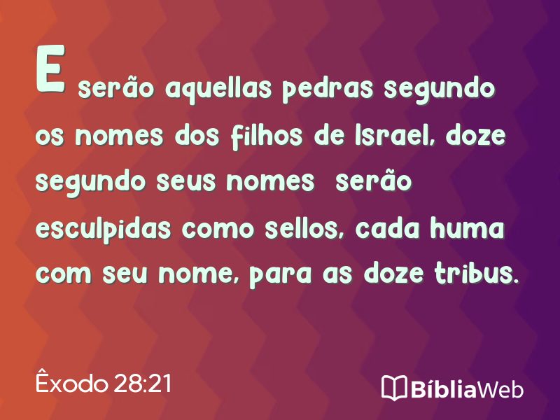 Êxodo 28:21 em imagem para compartilhar