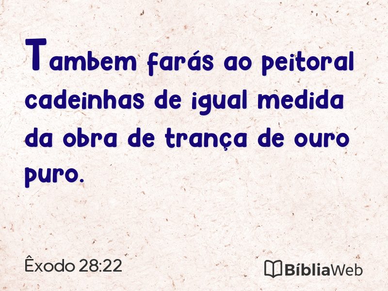 Êxodo 28:22 em imagem para compartilhar
