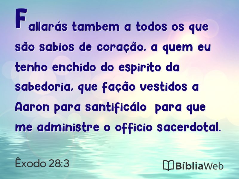 Êxodo 28:3 em imagem para compartilhar