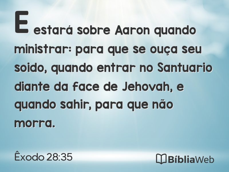 Êxodo 28:35 em imagem para compartilhar
