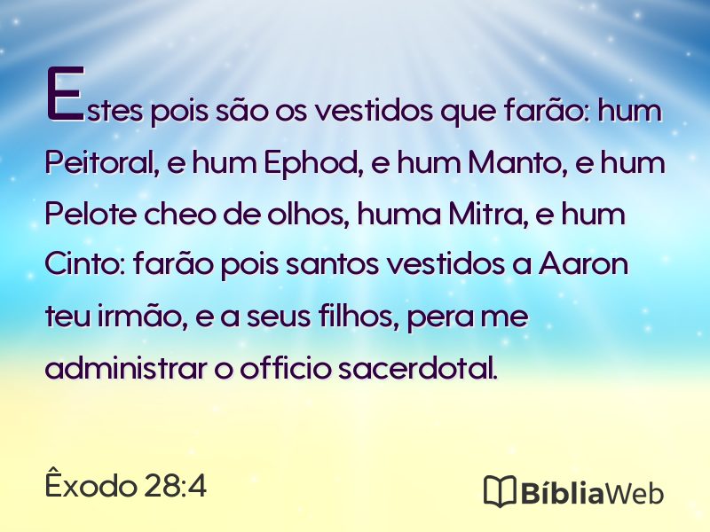 Êxodo 28:4 em imagem para compartilhar