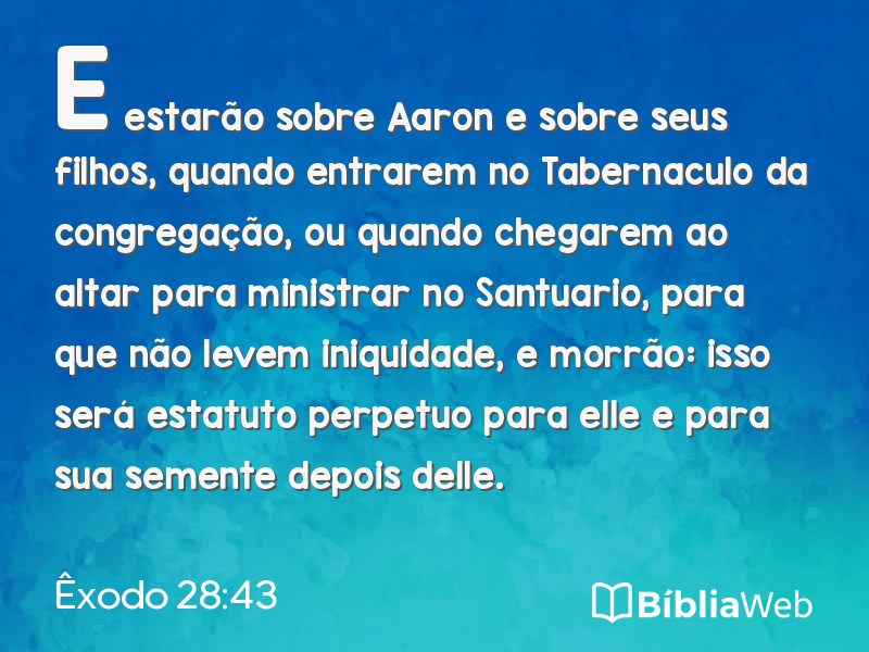 Êxodo 28:43 em imagem para compartilhar