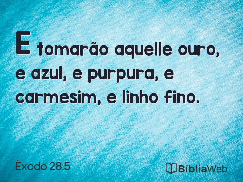 Êxodo 28:5 em imagem para compartilhar