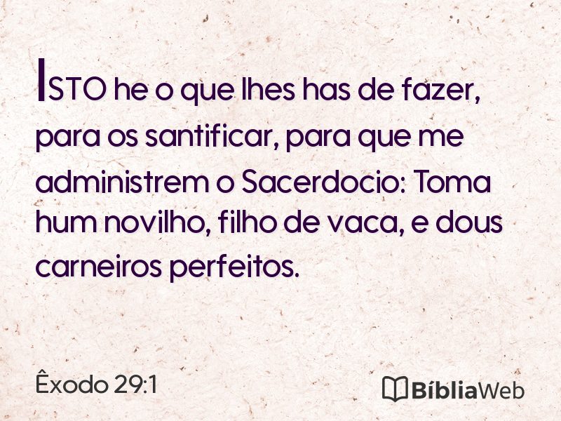 Êxodo 29:1 em imagem para compartilhar