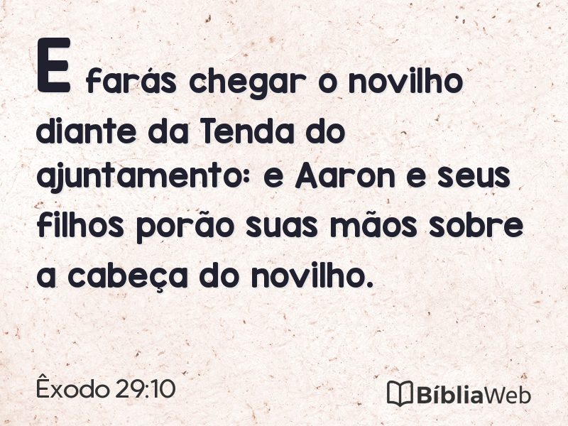 Êxodo 29:10 em imagem para compartilhar