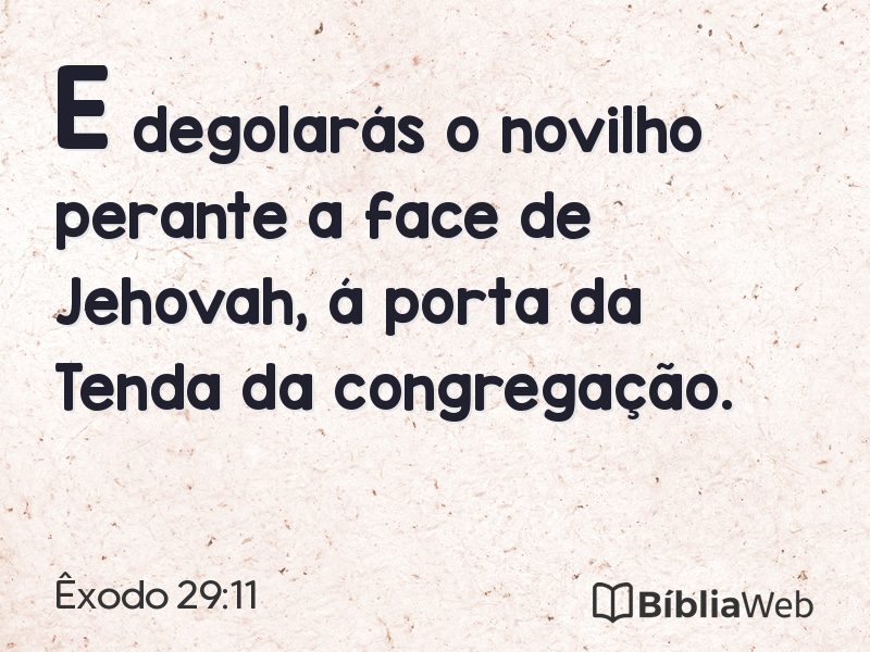 Êxodo 29:11 em imagem para compartilhar