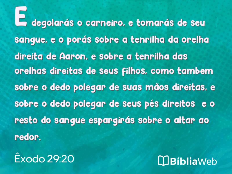Êxodo 29:20 em imagem para compartilhar