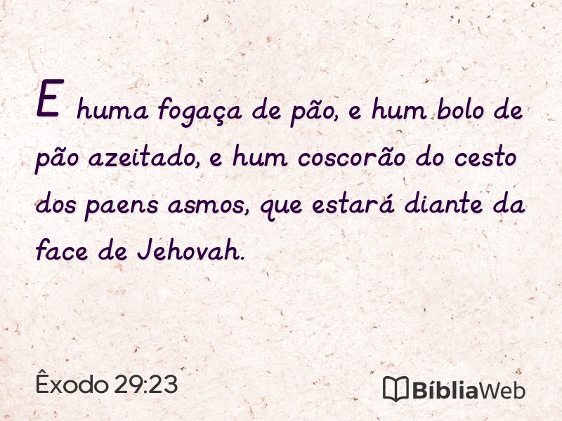 Êxodo 29:23 em imagem para compartilhar