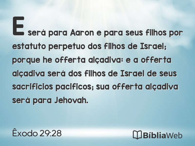 Êxodo 29:28 em imagem para compartilhar