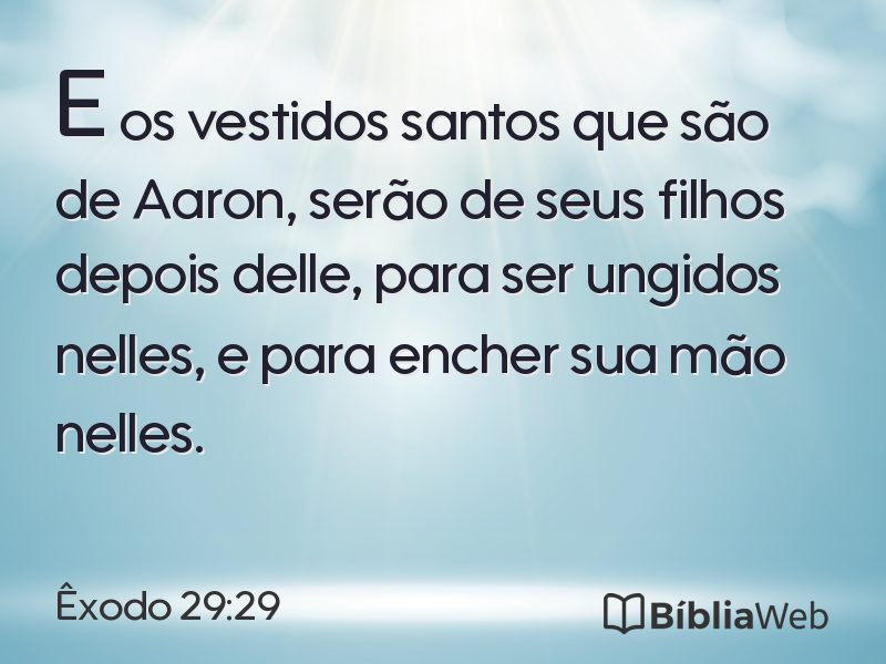Êxodo 29:29 em imagem para compartilhar