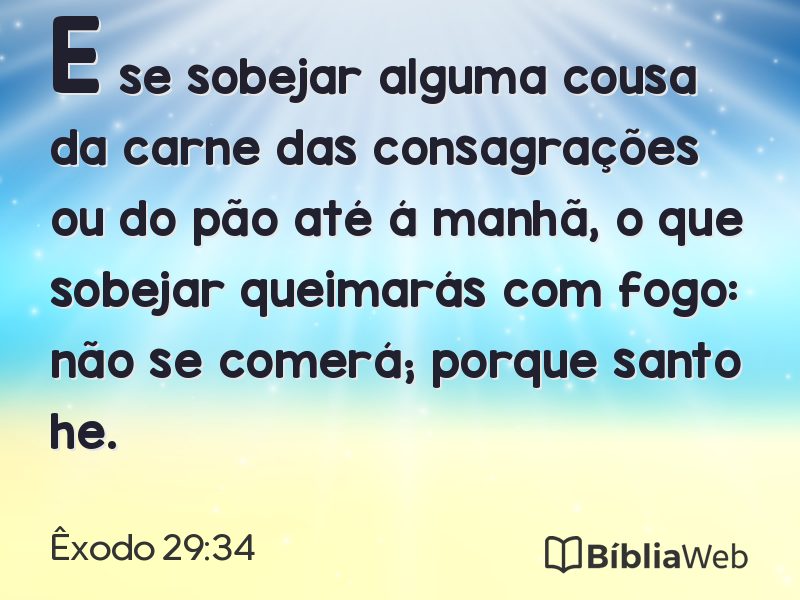 Êxodo 29:34 em imagem para compartilhar