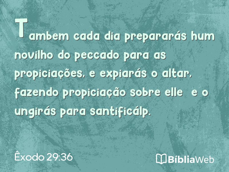 Êxodo 29:36 em imagem para compartilhar