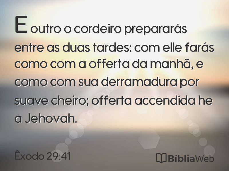 Êxodo 29:41 em imagem para compartilhar