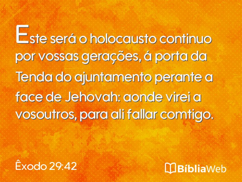 Êxodo 29:42 em imagem para compartilhar