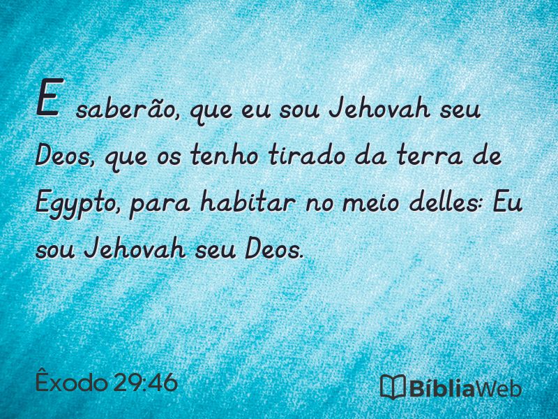 Êxodo 29:46 em imagem para compartilhar