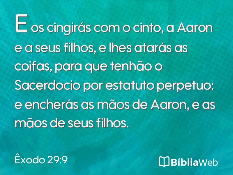 Êxodo 29:9 em imagem para compartilhar