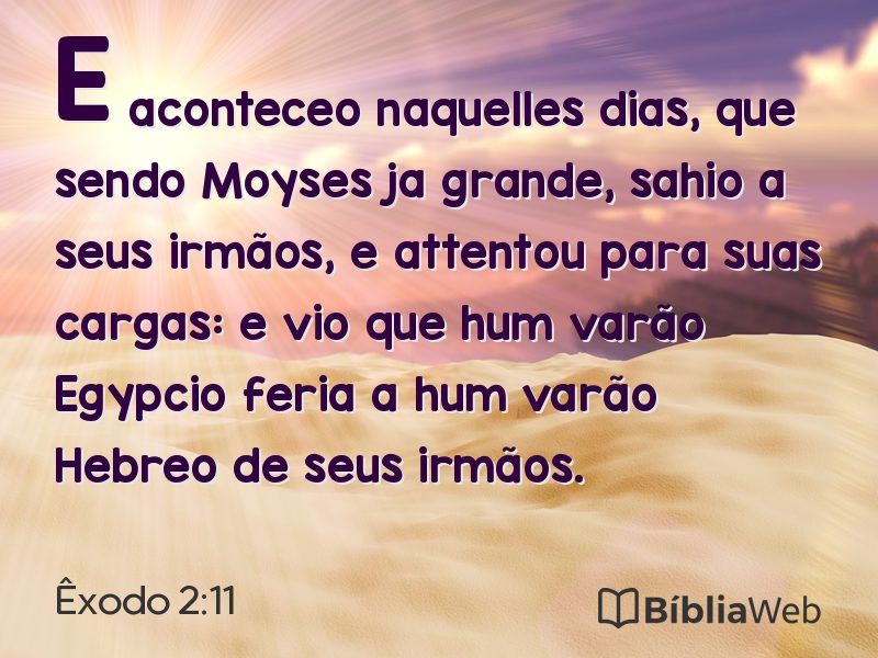 Êxodo 2:11 em imagem para compartilhar