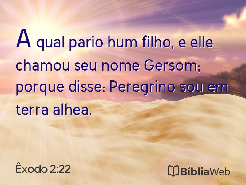 Êxodo 2:22 em imagem para compartilhar