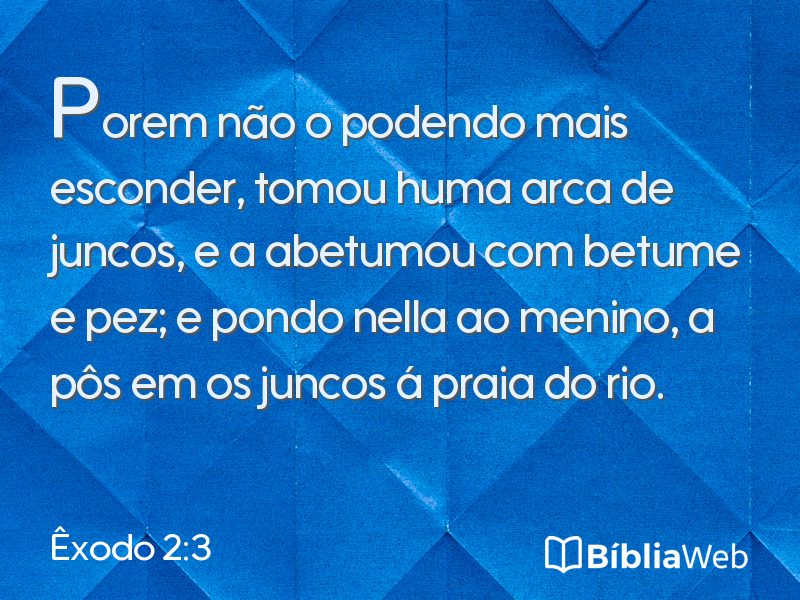 Êxodo 2:3 em imagem para compartilhar