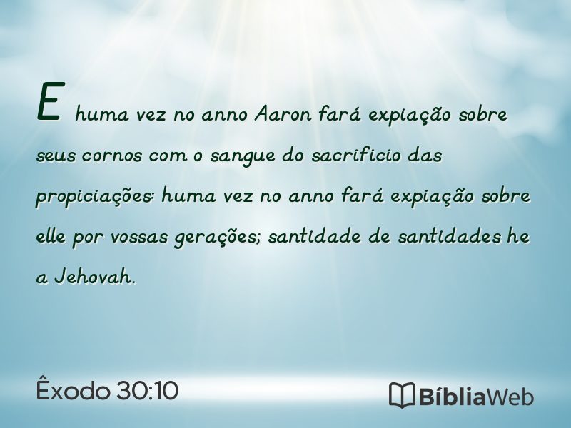 Êxodo 30:10 em imagem para compartilhar