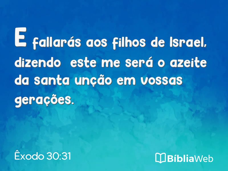 Êxodo 30:31 em imagem para compartilhar