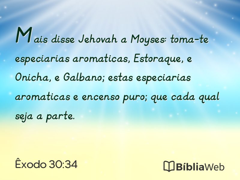 Êxodo 30:34 em imagem para compartilhar