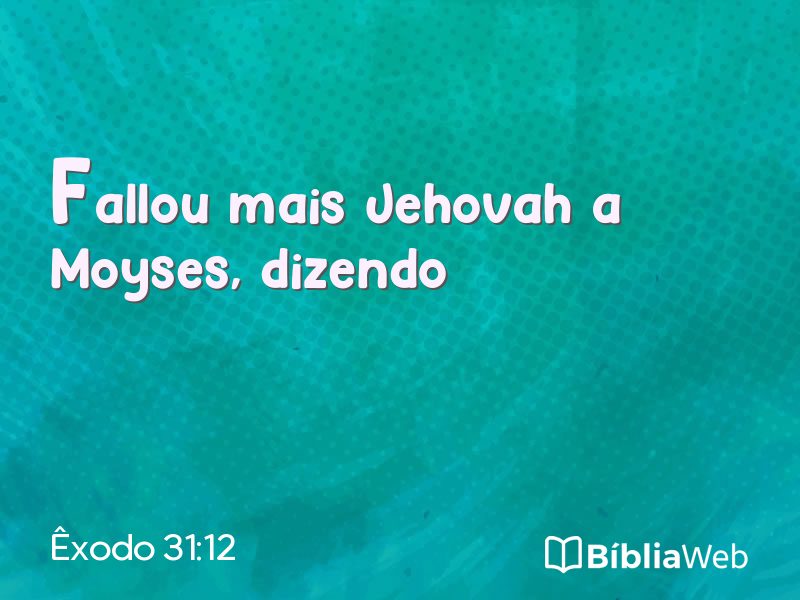 Êxodo 31:12 em imagem para compartilhar