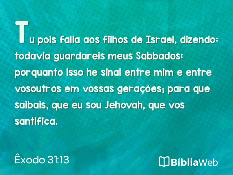 Êxodo 31:13 em imagem para compartilhar
