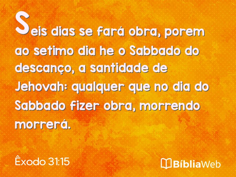 Êxodo 31:15 em imagem para compartilhar