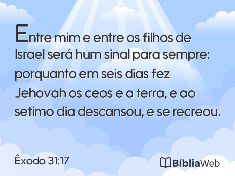 Êxodo 31:17 em imagem para compartilhar