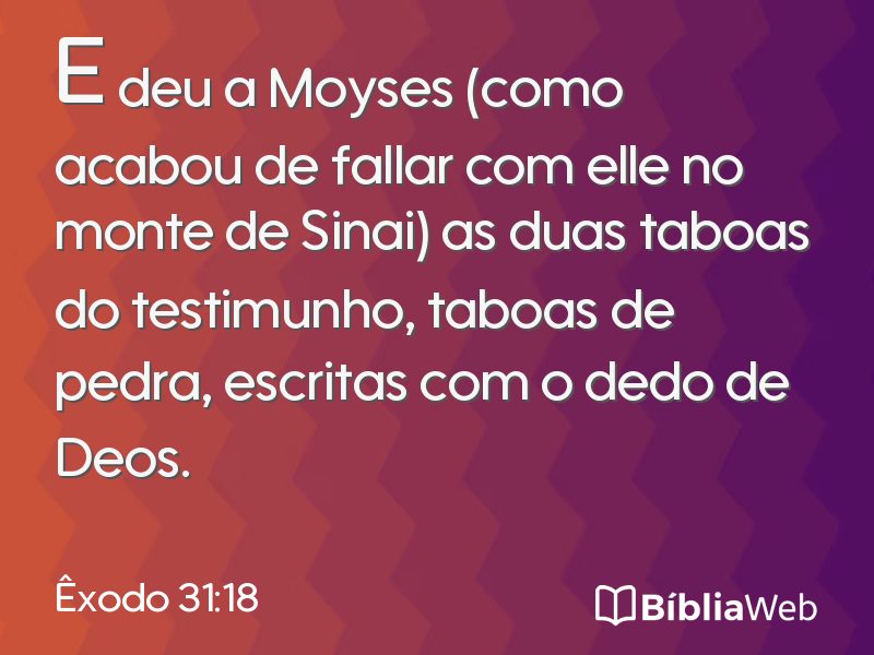 Êxodo 31:18 em imagem para compartilhar