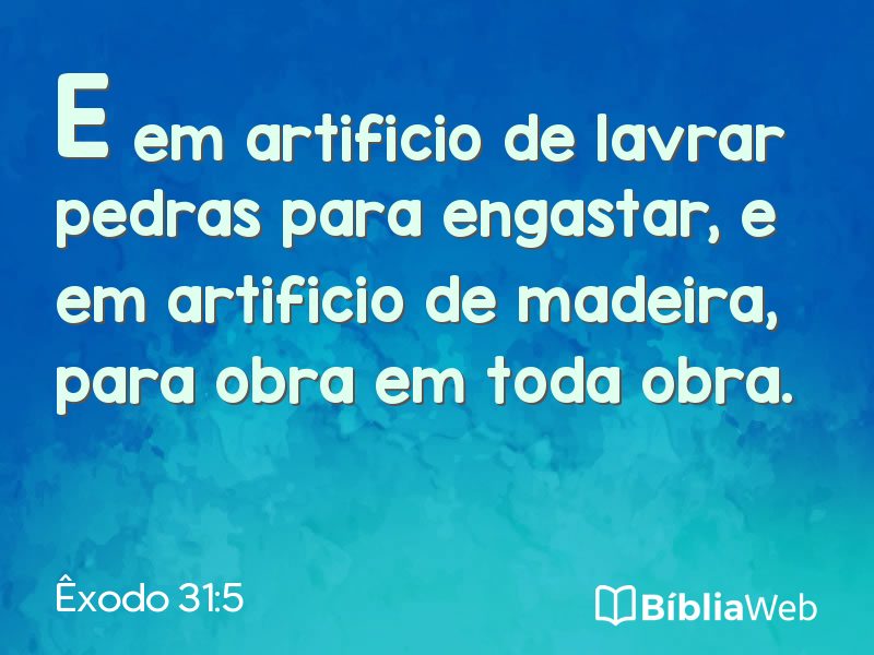 Êxodo 31:5 em imagem para compartilhar