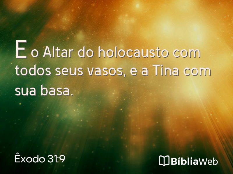 Êxodo 31:9 em imagem para compartilhar