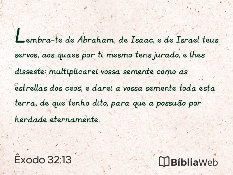 Êxodo 32:13 em imagem para compartilhar