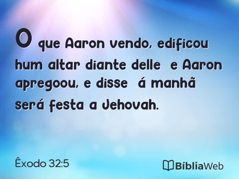 Êxodo 32:5 em imagem para compartilhar