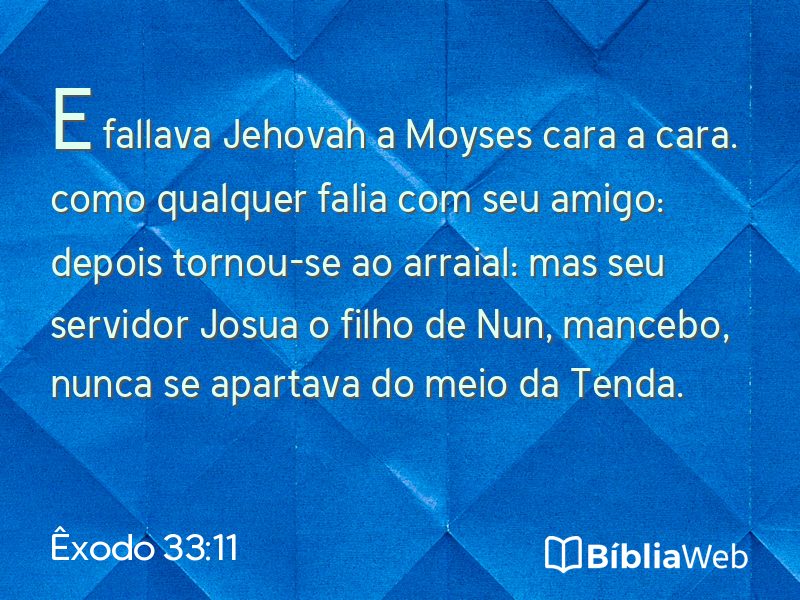Êxodo 33:11 em imagem para compartilhar