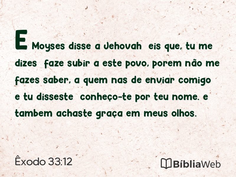 Êxodo 33:12 em imagem para compartilhar