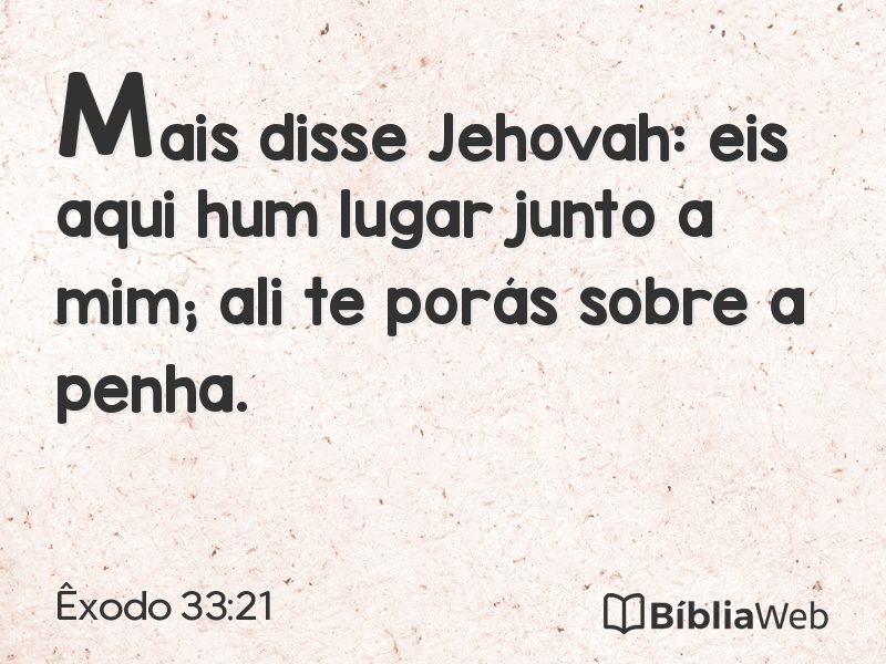 Êxodo 33:21 em imagem para compartilhar