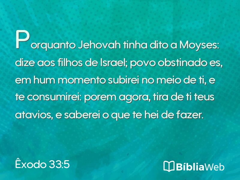 Êxodo 33:5 em imagem para compartilhar