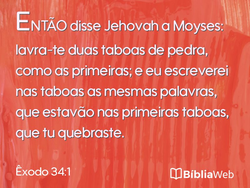 Êxodo 34:1 em imagem para compartilhar