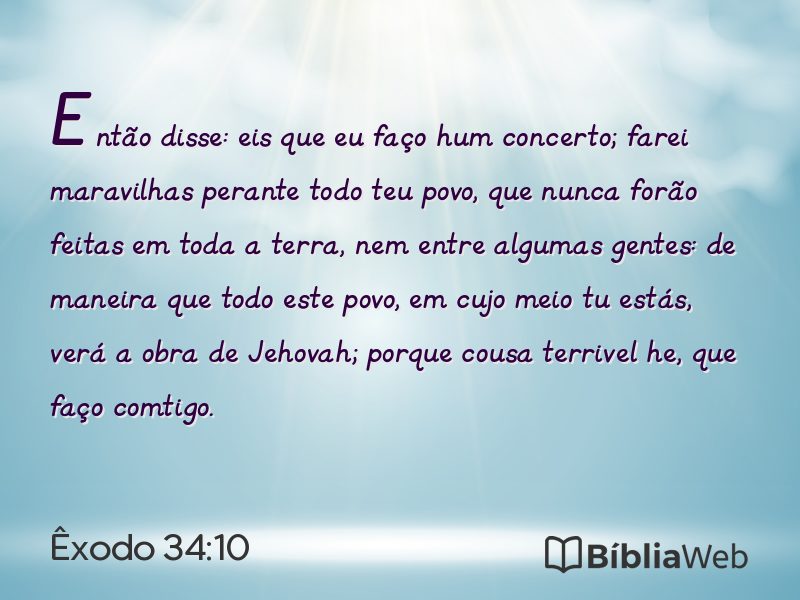 Êxodo 34:10 em imagem para compartilhar
