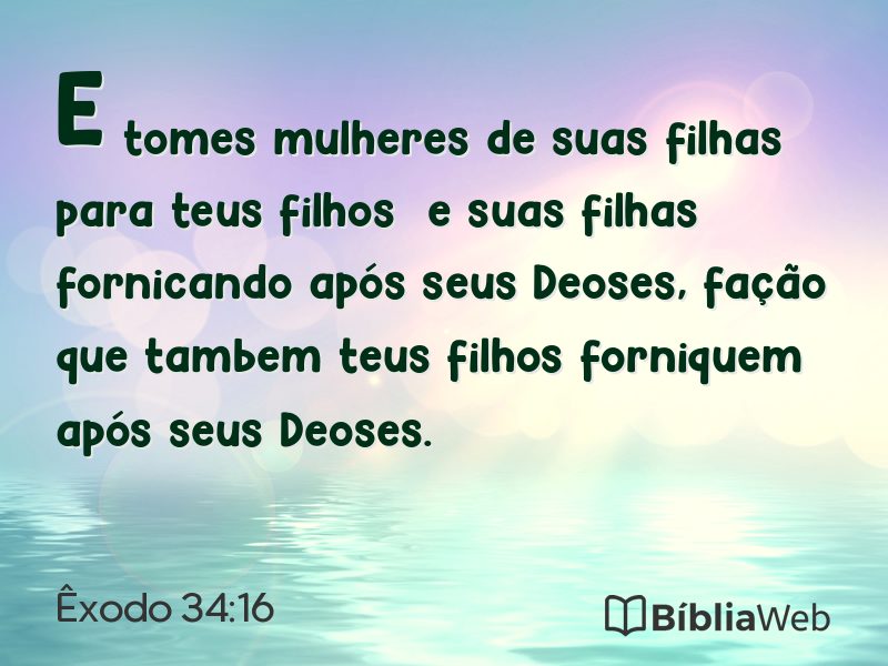 Êxodo 34:16 em imagem para compartilhar